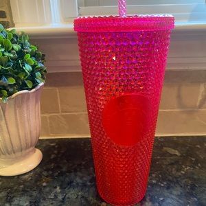 Starbucks Venti Studded tumbler watermelon pink iridescent neon pink 2019